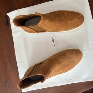 Vince high top shoes , real fur, dyed lamb fur, water repellent.